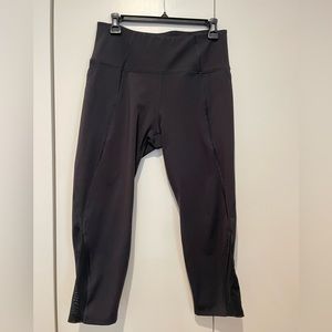 Layer 8 black workout leggings, mesh detail and side pockets.